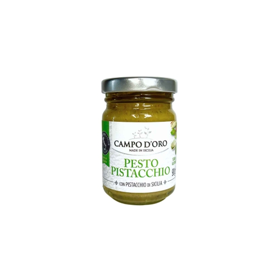 Pesto pistacjowe 90g - Pesto Pistacchio con Pistacchio di Sicilia CAMPO D'ORO